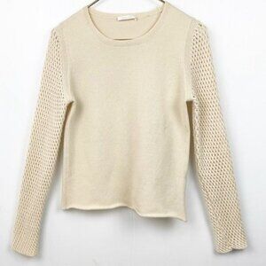 See by chloe 100% wool crew neck sweater with crochet sleeves Small